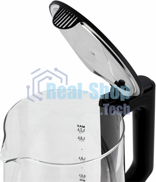 Чайник электрический Hyundai HYK-G8808 1.7л. 2200Вт черный/серебристый корпус: стекло