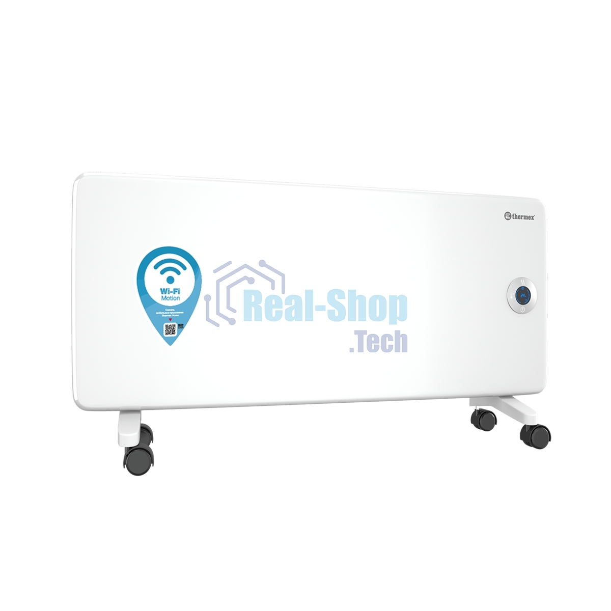 Конвектор Thermex Frame 2000E белый, 2000 Вт, 25 м2, термостат, дисплей, WiFi