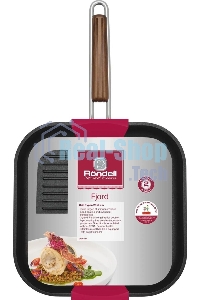 Сковорода-гриль Rondell Fjord RDA-1798, 26 см, без крышки, черный