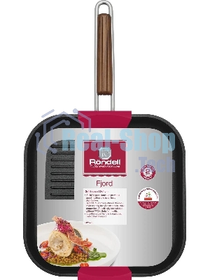 Сковорода-гриль Rondell Fjord RDA-1798, 26 см, без крышки, черный