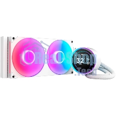 Система жидкостного охлаждения для ПК/Water Cooling System NZXT Kraken Elite 280 RGb (250W, 280мм, LED temp., белый/Fans: 2x140мм, 98.61CFM, 34.5dBA, 2000RPM/Pump height 65мм, 2800RPM, Rad thickness 27мм/S: 1851, 1700, 1200, 115X, AM5, AM4)