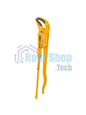 Трубный рычажный ключ №2 с изогнутыми губками Deli DL105255 420мм, раскрытие губок 0-55мм, сталь Cr-V