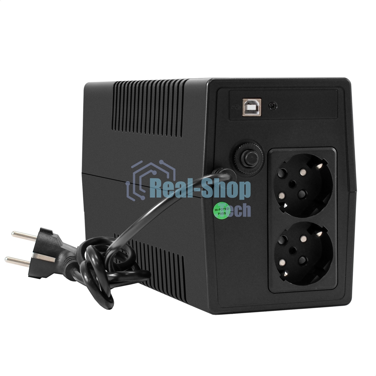 Источник бесперебойного питания ExeGate Power NB-850.LED.AVR.2SH.USB (850VA/510W, LED, AVR, 2*Schuko, USB, батарея 12V 9Ah, черный)