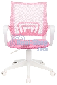 Кресло компьютерное Бюрократ CH-W695NLT TW-06A TW-13A розовый, сетка/ткань, крестовина пластик, пластик белый
