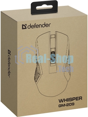 Мышь беспроводная/проводная Defender Whisper GM-209 черный, 7200 dpi, радиоканал, Bluetooth, USB, кнопки - 8