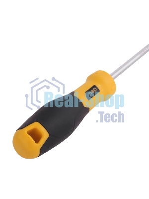 Отвертка шлицевая Deli DL6361501 6х150мм CR-V, Двухкомпонентная ручка. Хромированная