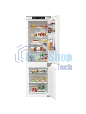 Встраиваемый холодильник Gorenje NRKI517142, полезный объем 243 л, электронное управление, цифровой дисплей, автоматическое размораживание No Frost, быстрое замораживание, интенсивное охлаждение, зона свежести с контролем влажности, слайдерное крепление, энергоэффективность А+