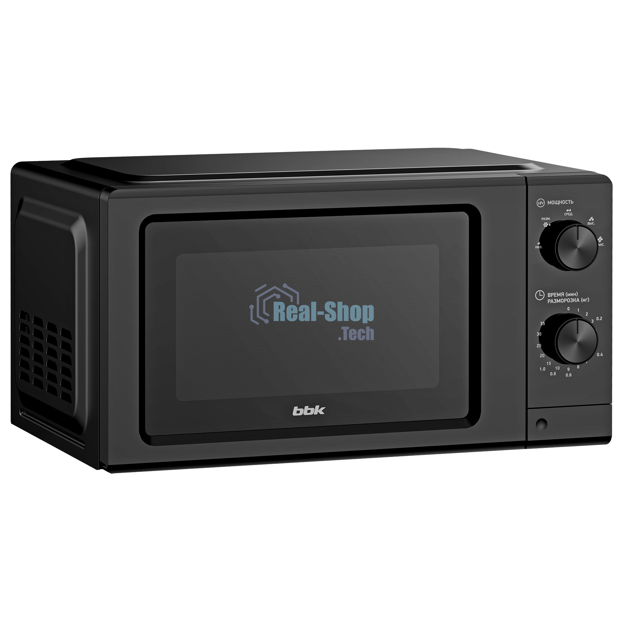 Микроволновая печь BBK 20MWS-730M/B черный, 20 л, 700 Вт, переключатели — поворотный механизм