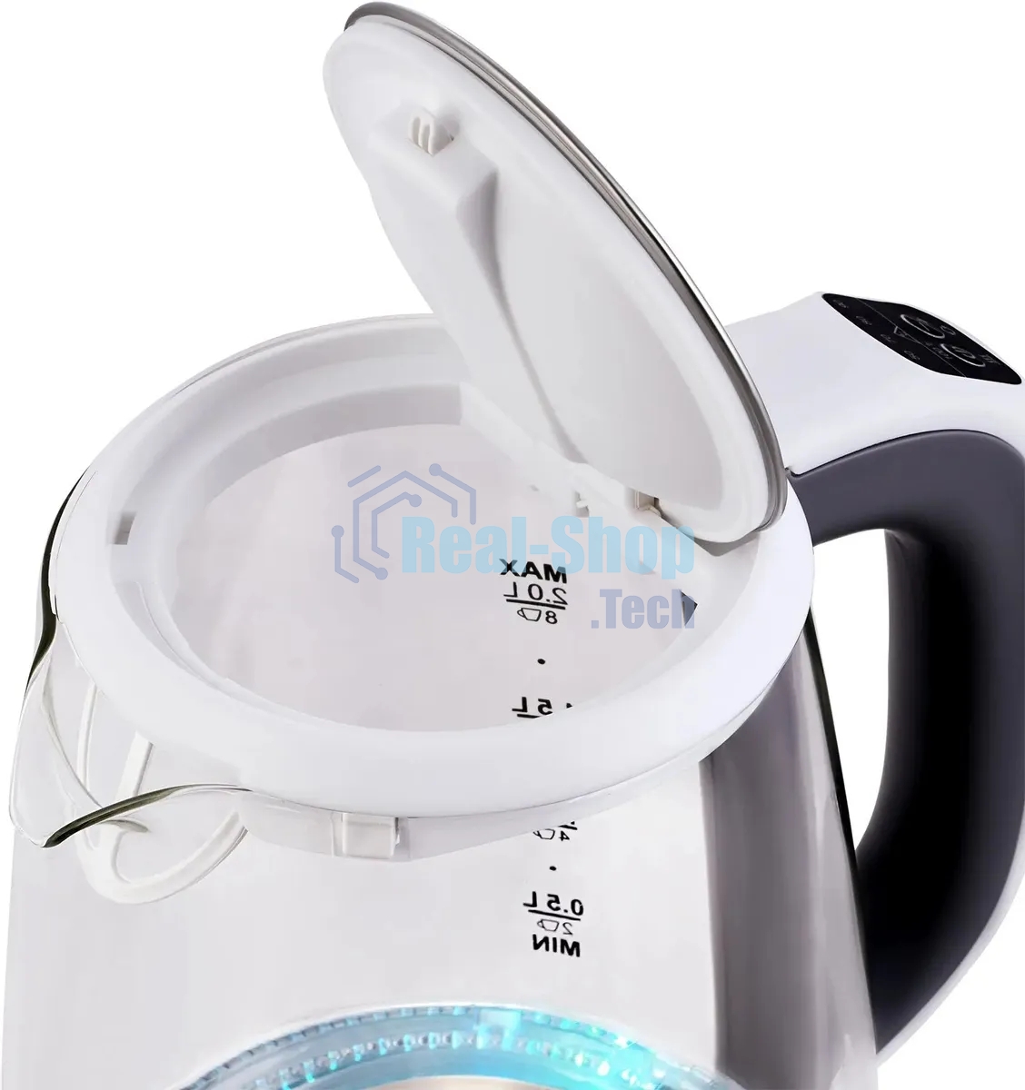 Чайник электрический Hyundai HYK-G8880 2л. 2200Вт серый/серебристый корпус: стекло