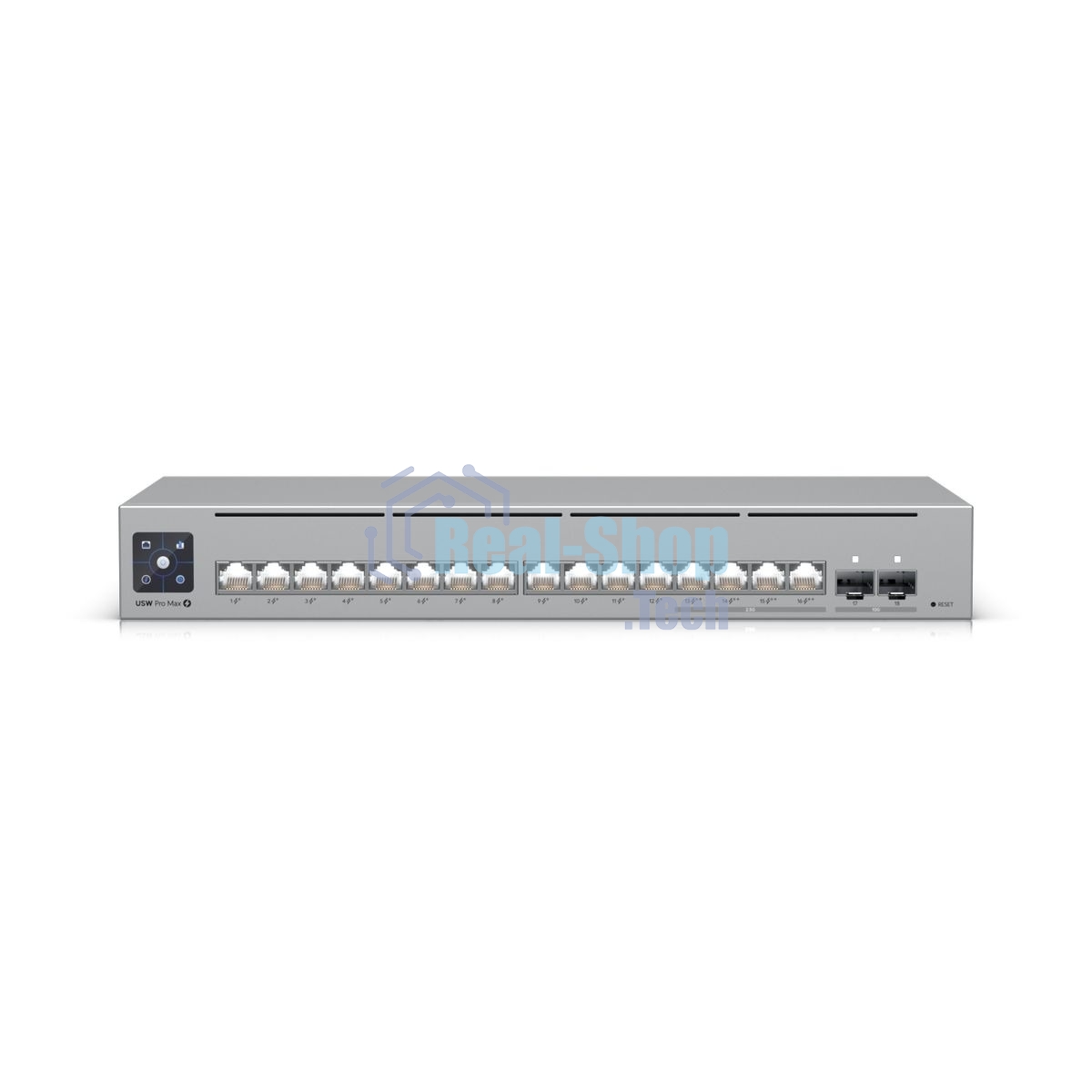 Коммутатор Ubiquiti UniFi Switch Pro Max 16 PoE PoE-коммутатор в стойку, 4х 2.5G RJ45, 12х 1G RJ45, 2х 10G SFP+, раздача 180 Вт