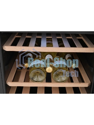 Винный шкаф ZÜGEL ZCWF521DB черный, 127 л, 2 отсека, 52 бут., класс A+