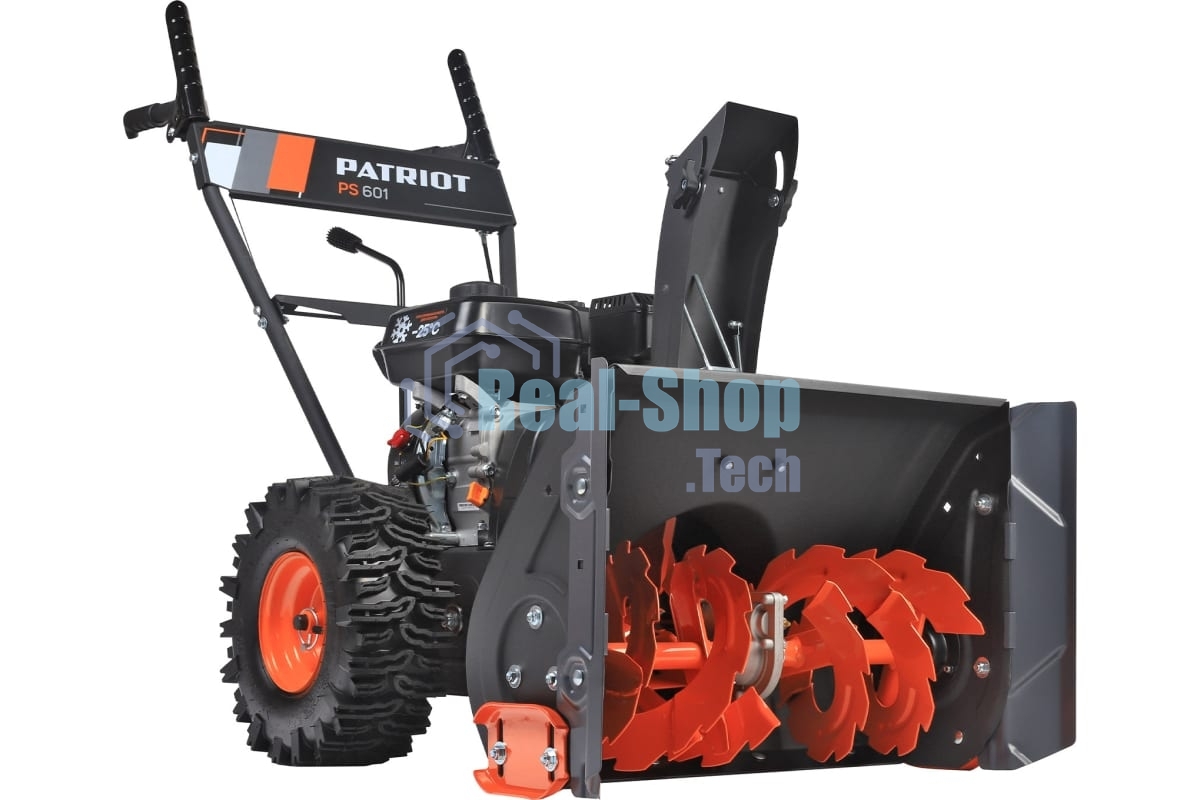 Снегоуборщик PATRIOT PS 601 7 л.с,стартер ручной, ковш 56см.; колеса 13х4,1-6 зимние;