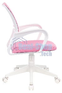 Кресло компьютерное Бюрократ CH-W695NLT TW-06A TW-13A розовый, сетка/ткань, крестовина пластик, пластик белый