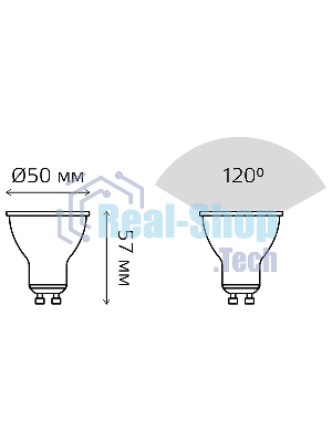 Лампа светодиодная Gauss Led MR16 GU10-dim 5Вт 4100К диммируемая 101506205-D
