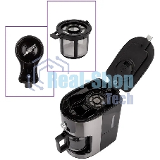 Кофемашина Kitfort КТ-782 1050Вт нержавеющая сталь/черный