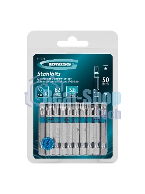 Бита Gross Torx 30х50 мм, сталь S2, шестигр., 10 шт.