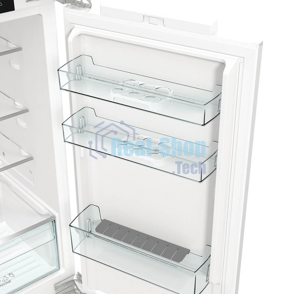 Встраиваемый холодильник Gorenje NRKI517142, полезный объем 243 л, электронное управление, цифровой дисплей, автоматическое размораживание No Frost, быстрое замораживание, интенсивное охлаждение, зона свежести с контролем влажности, слайдерное крепление, энергоэффективность А+