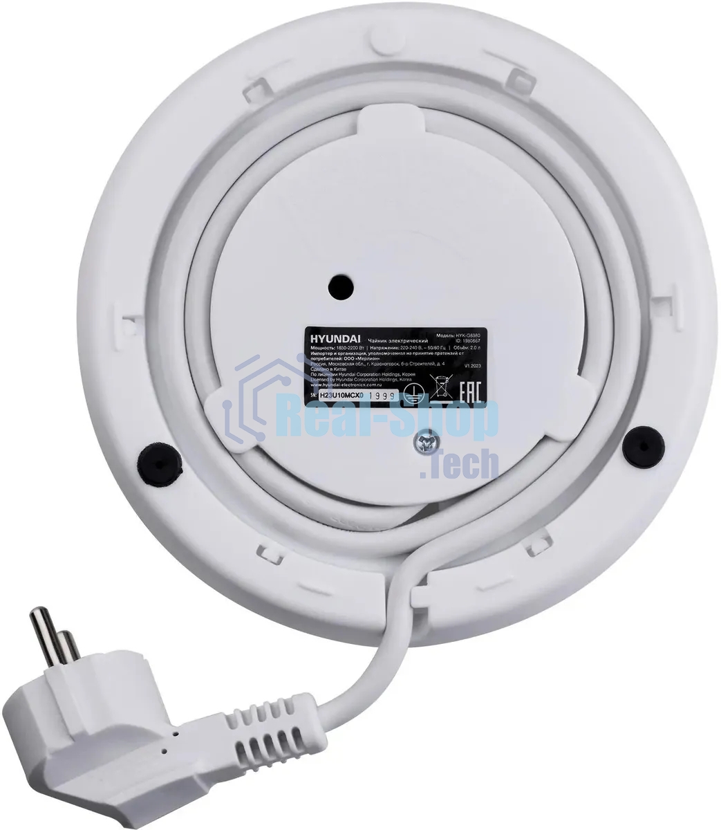 Чайник электрический Hyundai HYK-G8880 2л. 2200Вт серый/серебристый корпус: стекло