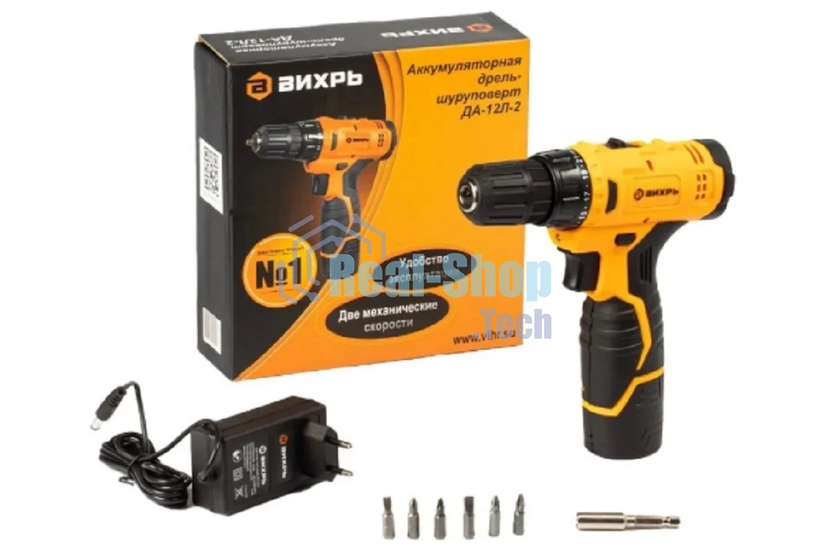 Дрель-шуруповерт аккумуляторная Вихрь ДА-12Л-2 72/14/14, Аккумуляторная, 12В
