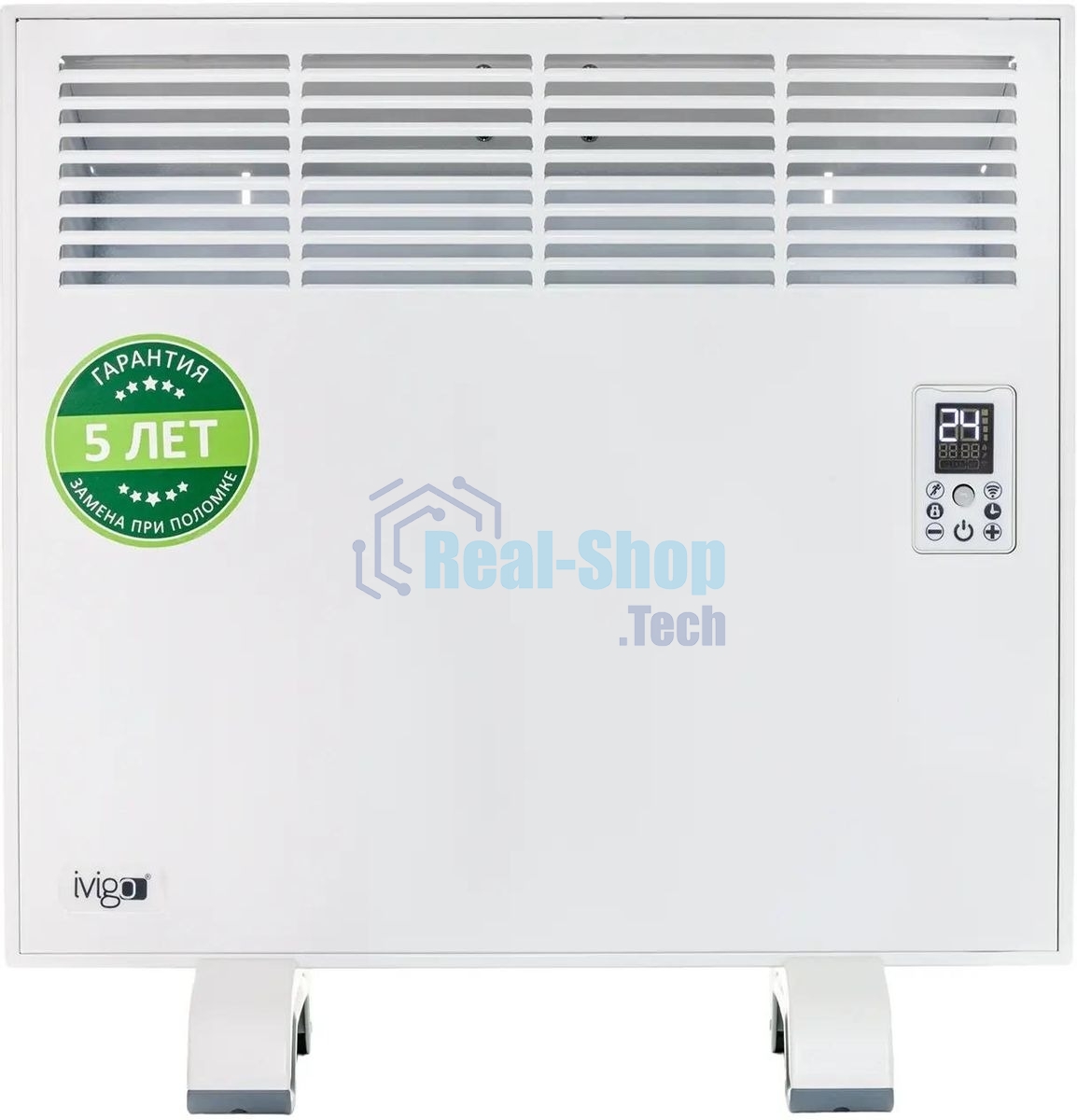 Конвектор IVIGO EPK-Pro Wi-Fi EPK4550P07, белый, 750 Вт, 8 м2, с терморегулятором, Wi-Fi