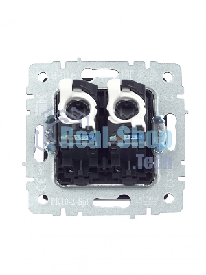 Розетка компьютерная двойная IEK BRITE РК10-2-БрГ RJ45 кат.5E графит