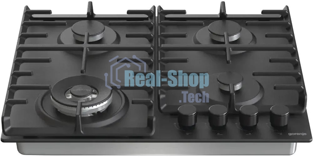 Газовая варочная панель Gorenje GW642SYB, 4 конфорки, эмалированная сталь, черный