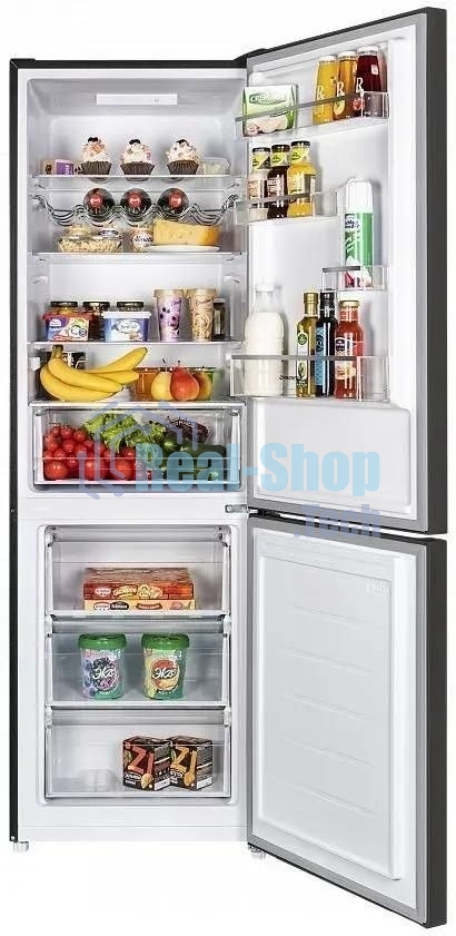 Холодильник Maunfeld MFF185SFSB черный мат. двухкамерный 211/104л морозилка снизу