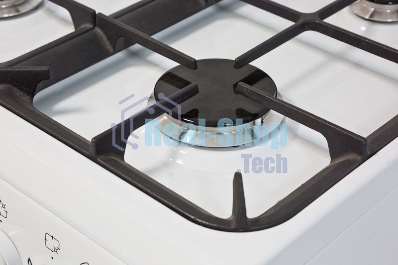 Плита газовая De Luxe 506040.01Г (КР) ЧР белый, конфорок 4 шт, духовка 60 л, 50 см x 85 см x 60 см