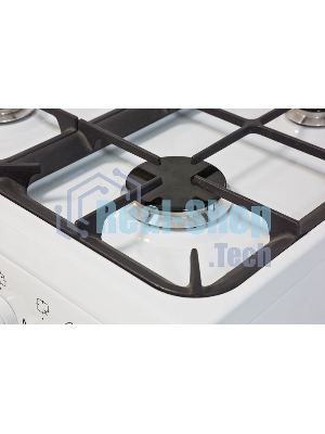 Плита газовая De Luxe 506040.01Г (КР) ЧР белый, конфорок 4 шт, духовка 60 л, 50 см x 85 см x 60 см