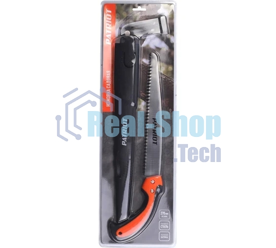 Ножовка садовая Patriot SP-270, нескладная, ножны, лезвие (япон.стальSK5,270 мм,7TPI), PP+TPR-ручка