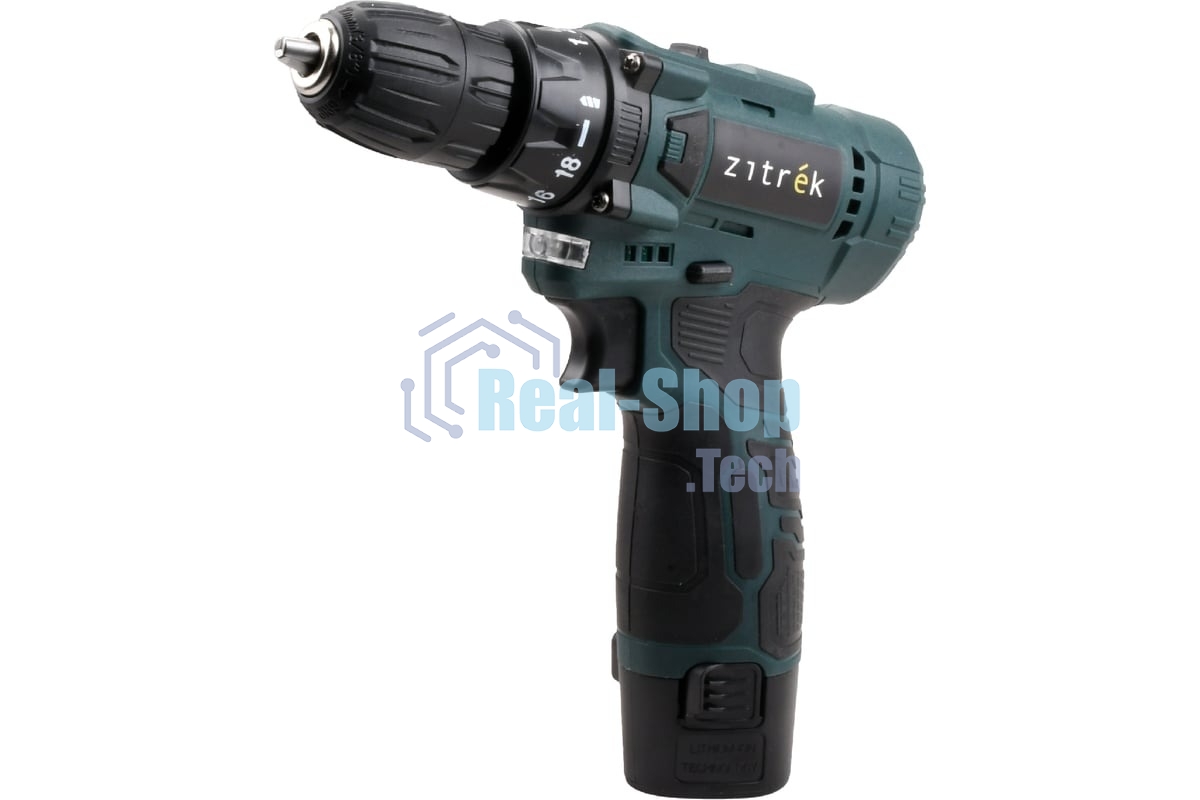 Дрель-шуруповерт аккумуляторная Zitrek Green 12V Max 085-1016, Аккумуляторная, 12В, 2 АКБ