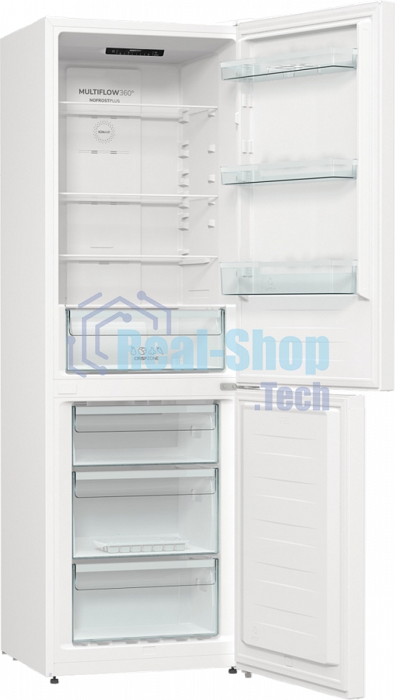 Холодильник Gorenje NRK619EEW4 белый двухкамерный 203/99л морозилка снизу, No Frost