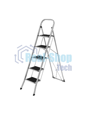 Стремянка стальная Сибртех, 5 широких ступеней 20х30 см с полимерным покрытием