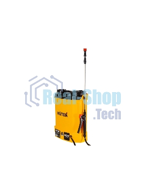 Опрыскиватель аккумуляторный Huter SP-12AC, аккумуляторный, ранцевый, 12л, желтый/черный