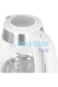 Чайник электрический Hyundai HYK-G4033 1.7л. 2200Вт белый/серебристый (корпус: стекло)