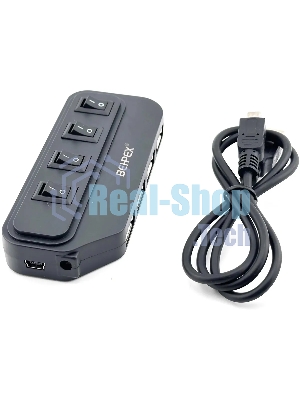 Разветвитель USB 2.0 BPH-1907 4порт. черный