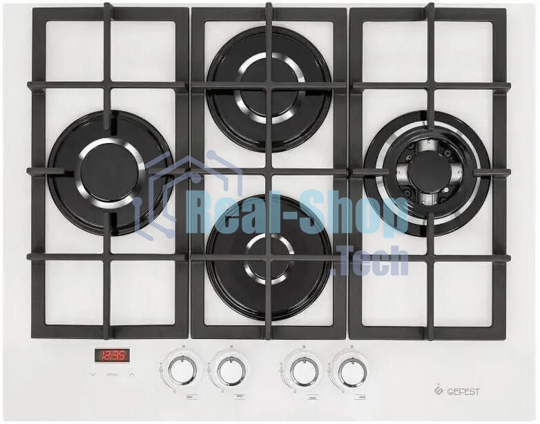 Газовая варочная панель GEFEST ПВГ 2231-02 Р12, 4 конфорки, закаленное стекло, белый