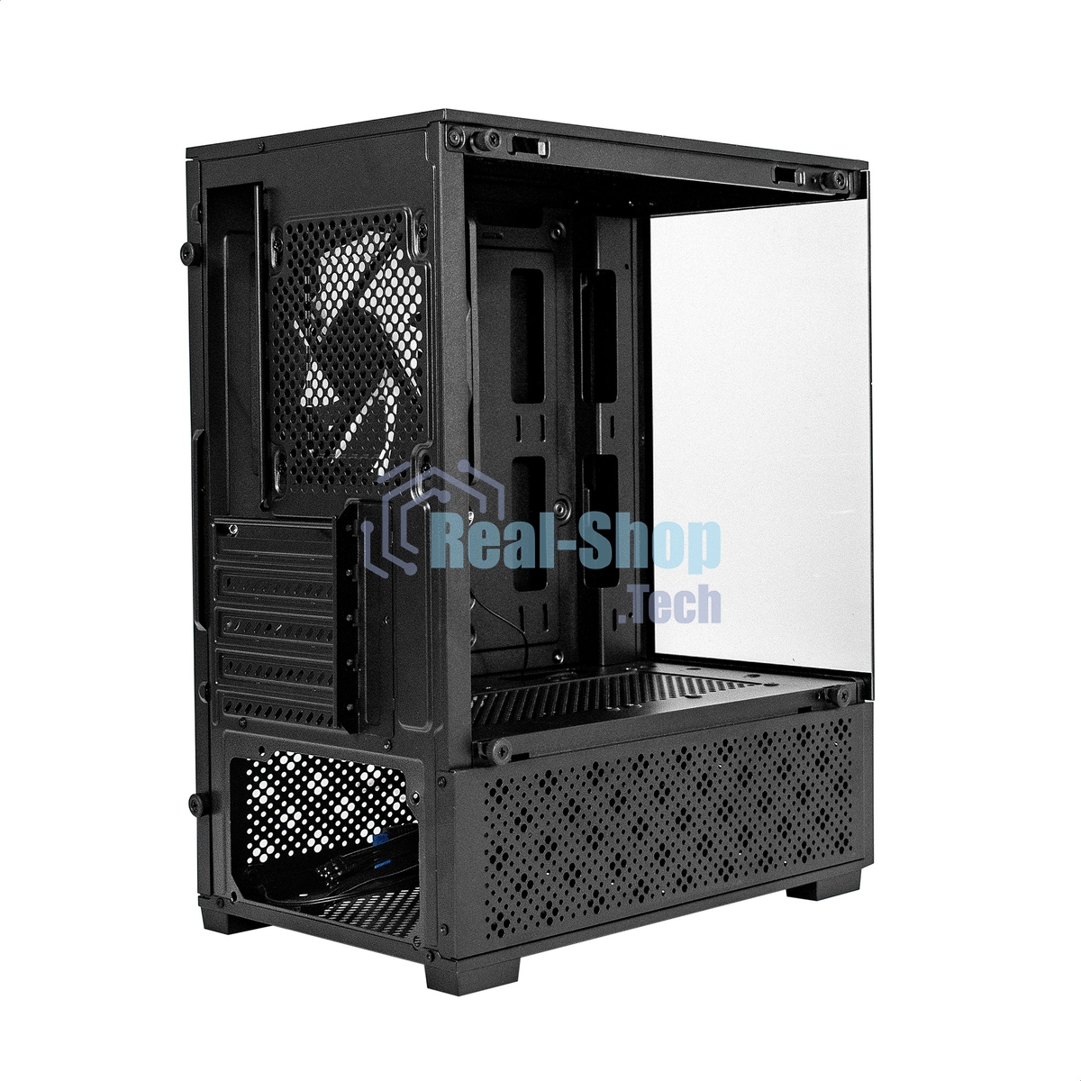 Компьютерный корпус Minitower ExeGate i3 SEA LE-NPX500 (mATX, БП 500NPX, 1хUSB+1хUSB 3.0, HD аудио, черный, передняя и боковая панели - закаленное стекло)