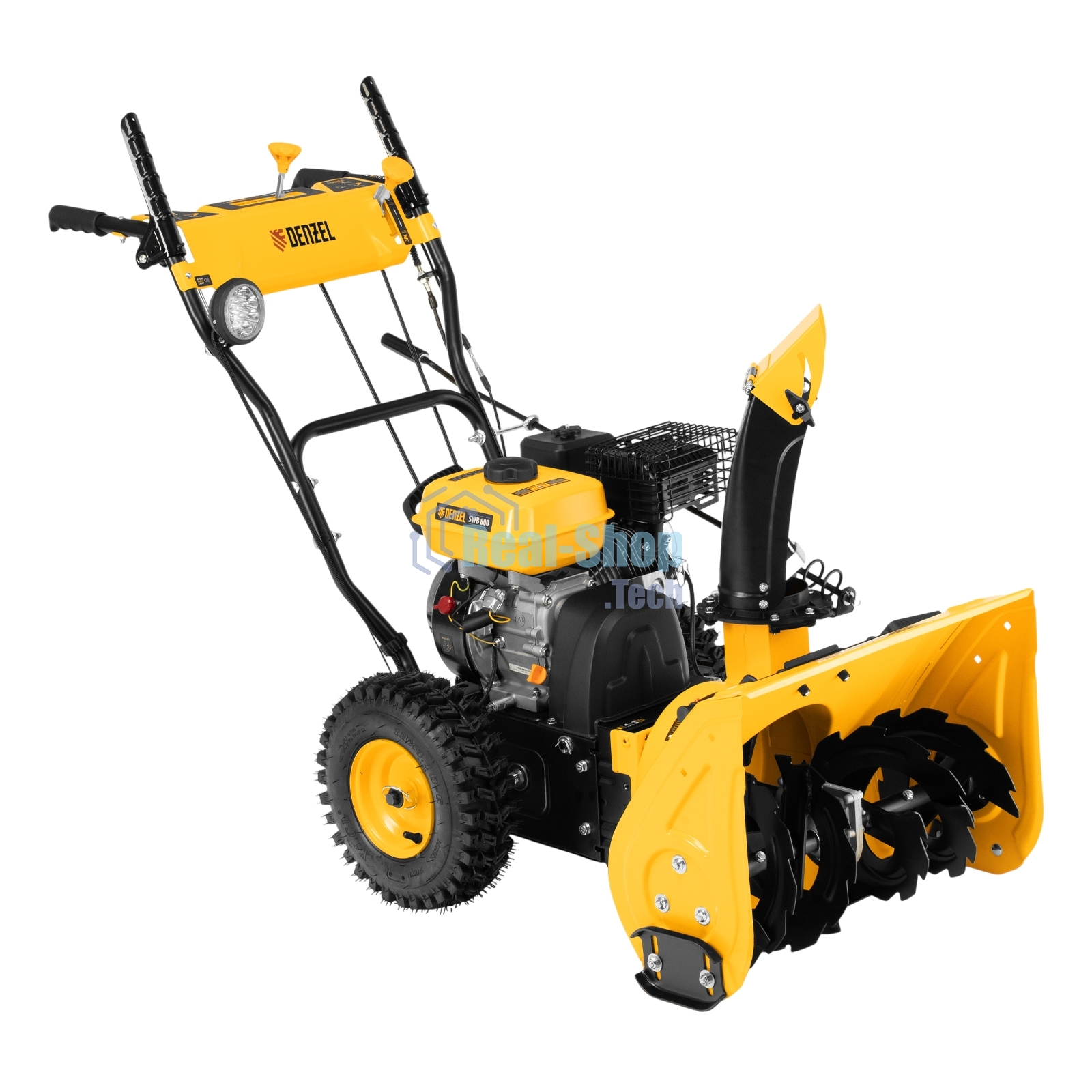 Гибридная снегоуборочная машина с функц. подметания Denzel SWB-800, 212 сс, руч. старт, 2 насадки