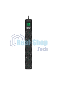 Сетевой фильтр SVEN SF-06E-16 3,0 м (6 розеток с защитными шторками,16А) черный, цветная коробка
