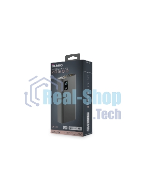 Портативный аккумулятор OLMIO QR-20, 20000mAh, 22.5W, QuickCharge3.0/PowerDelivery, LCD, серый
