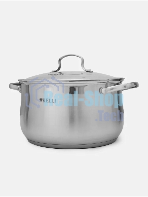 Набор посуды Kelli KL-4209 6 пред. Кастрюля с жаропрочной стекл. крышкой 2.1 л. Кастрюля с жаропрочной стекл. крышкой 3 л. Кастрюля с жаропрочной стекл. крышкой 4 л. Высококачественная нерж. сталь 18/10. 5-ти слойное капсульное дно.
