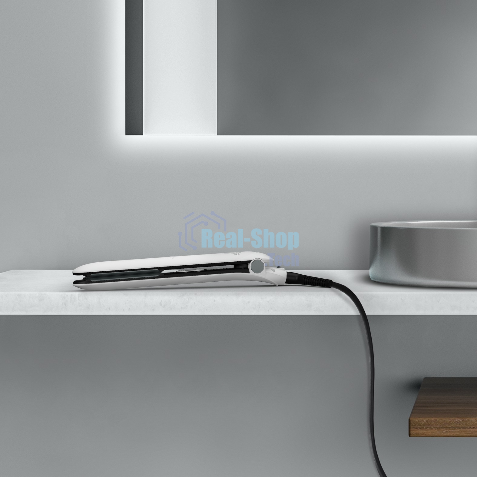 Выпрямитель для волос Rowenta Easyliss Pure SF1628F0 белый/серый, 25 мм, 200 °C, 1 режим