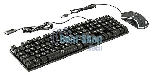 Комплект клавиатура+мышь Nakatomi KMG-2305U проводной, USB, 1600 DPI, черный
