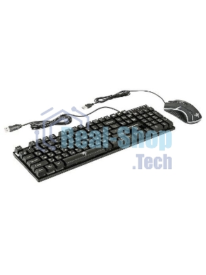 Комплект клавиатура+мышь Nakatomi KMG-2305U проводной, USB, 1600 DPI, черный