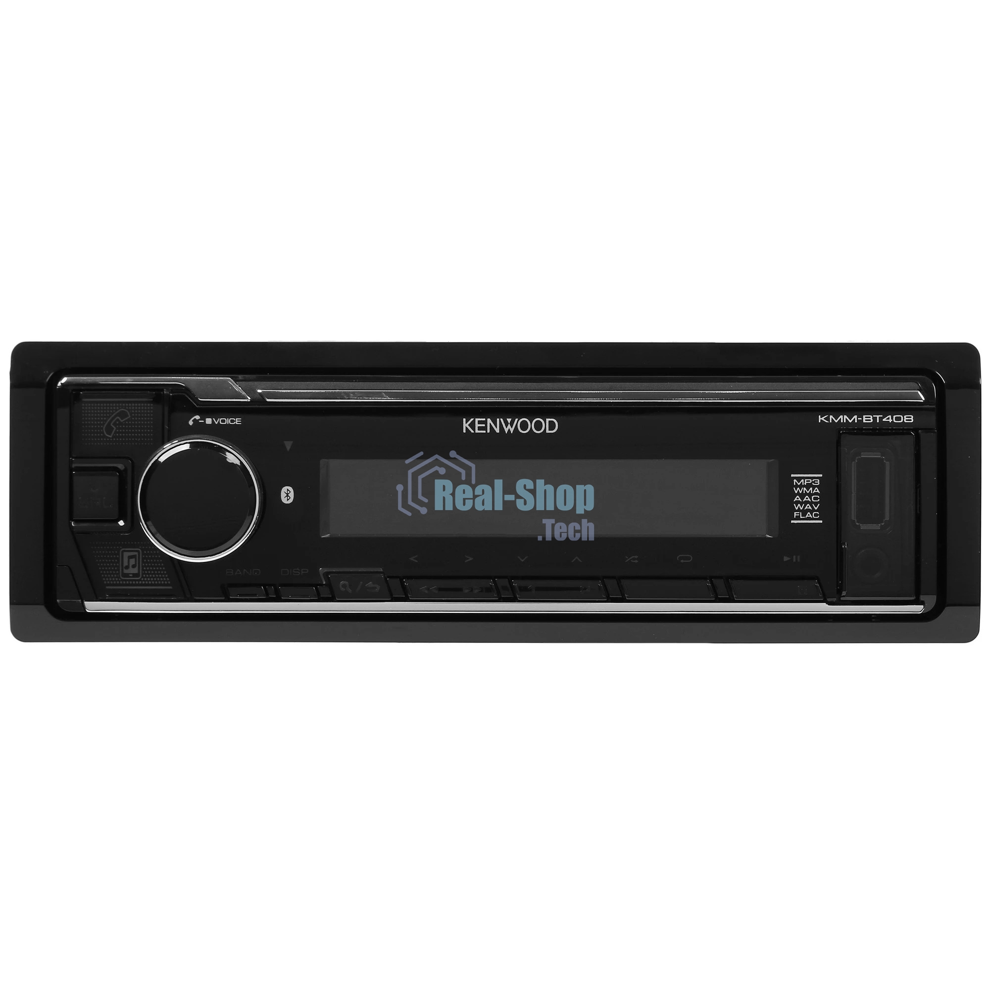 Автомагнитола Kenwood KMM-BT408, 1 DIN, Bluetooth, USB Type-A, AUX, съёмная панель