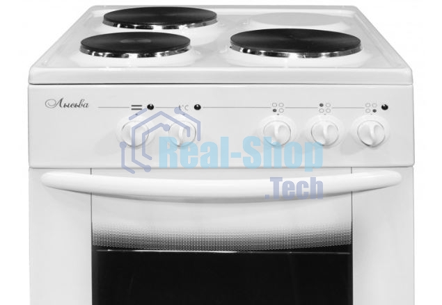 Плита электрическая Лысьва ЭП 301 МС белый, конфорок 3 шт, духовка 57 л, 50 см x 84 см x 60 см (без крышки)