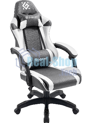 Кресло игровое Defender Fortune серый/белый, класс 4, PU