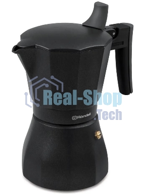 Кофеварка гейзерная Rondell Kafferro RDA-994, 0.45 л, алюминий, черный