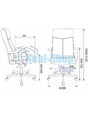 Кресло Бюрократ DOMINUS-BR коричневый/черный, экокожа